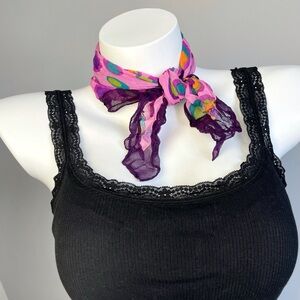 Purple Italian Polka Dot Silk Scarf